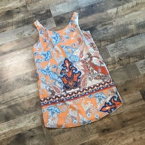 Eliane Rose Orange Paisley Shift Dress Size 4